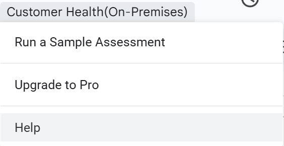Free Menu Interface - Customer Health Compass dashboard showing free tier features